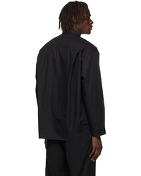 C2h4 Black Intervein Paneled Shirt