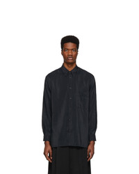 Lemaire Black Midnight Straight Collar Shirt