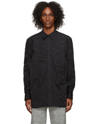 We11done Black Oversize Lace Shirring Shirt
