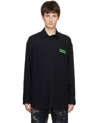 Song For The Mute Black Pleated Box Shirt