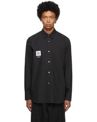 Fumito Ganryu Black Pleated Shirt