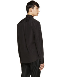 Givenchy Black Poplin Studded Collar Shirt