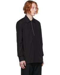 Givenchy Black Poplin Zip Shirt
