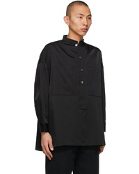 Tanaka Black Popover Work Shirt