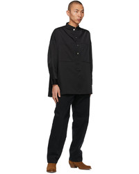 Tanaka Black Popover Work Shirt