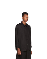 N. Hoolywood Black Rayon Classic Shirt