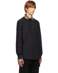 VERSACE JEANS COUTURE Black Regalia Baroque Collar Shirt