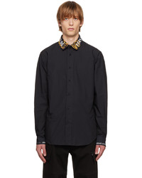 VERSACE JEANS COUTURE Black Regalia Baroque Collar Shirt