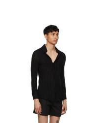 Carlota Barrera Black Ribbed Shirt