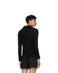 Carlota Barrera Black Ribbed Shirt