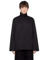 Lemaire Black Stand Collar Shirt