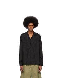 Schnaydermans Black Tencel Notch Shirt