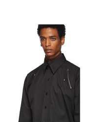 Alexander McQueen Black Zip Detail Harness Shirt