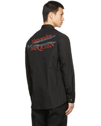 Alexander McQueen Black Zip Logo Shirt