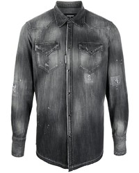 DSQUARED2 Bleach Wash Long Sleeve Shirt