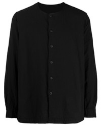 Casey Casey Collarless Long Sleeve Cotton Shirt