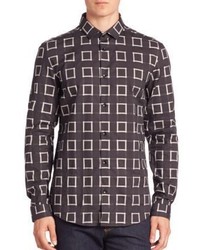 Versace Collection Shadow Box Button Down Shirt
