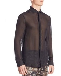 Versace Collection Sheer Casual Button Down Shirt