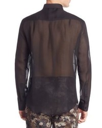 Versace Collection Sheer Casual Button Down Shirt