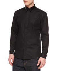 Versace Collection Stretch Fit Poplin Shirt Black