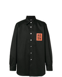 Raf Simons Contrast Logo Long Sleeve Shirt