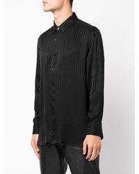 Saint Laurent Contrast Stripe Fluid Long Sleeve Shirt