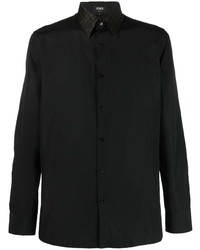 Fendi Contrasting Collar Long Sleeve Shirt