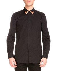 Givenchy Copper Tip Long Sleeve Shirt Black
