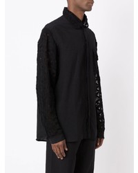 Amir Slama Crochet Detail Long Sleeved Shirt