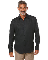 Cubavera 100% Linen Long Sleeve Tuck Shirt