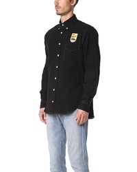 Gitman Brothers Gitman Vintage Long Sleeve Mt Fuji Black Flannel Shirt
