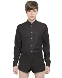 Givenchy Snap Buttoned Cotton Wool Twill Shirt