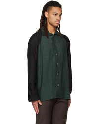 Labrum Green Black Paneled Shirt