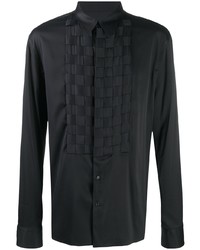 Bottega Veneta Grid Motif Long Sleeve Shirt