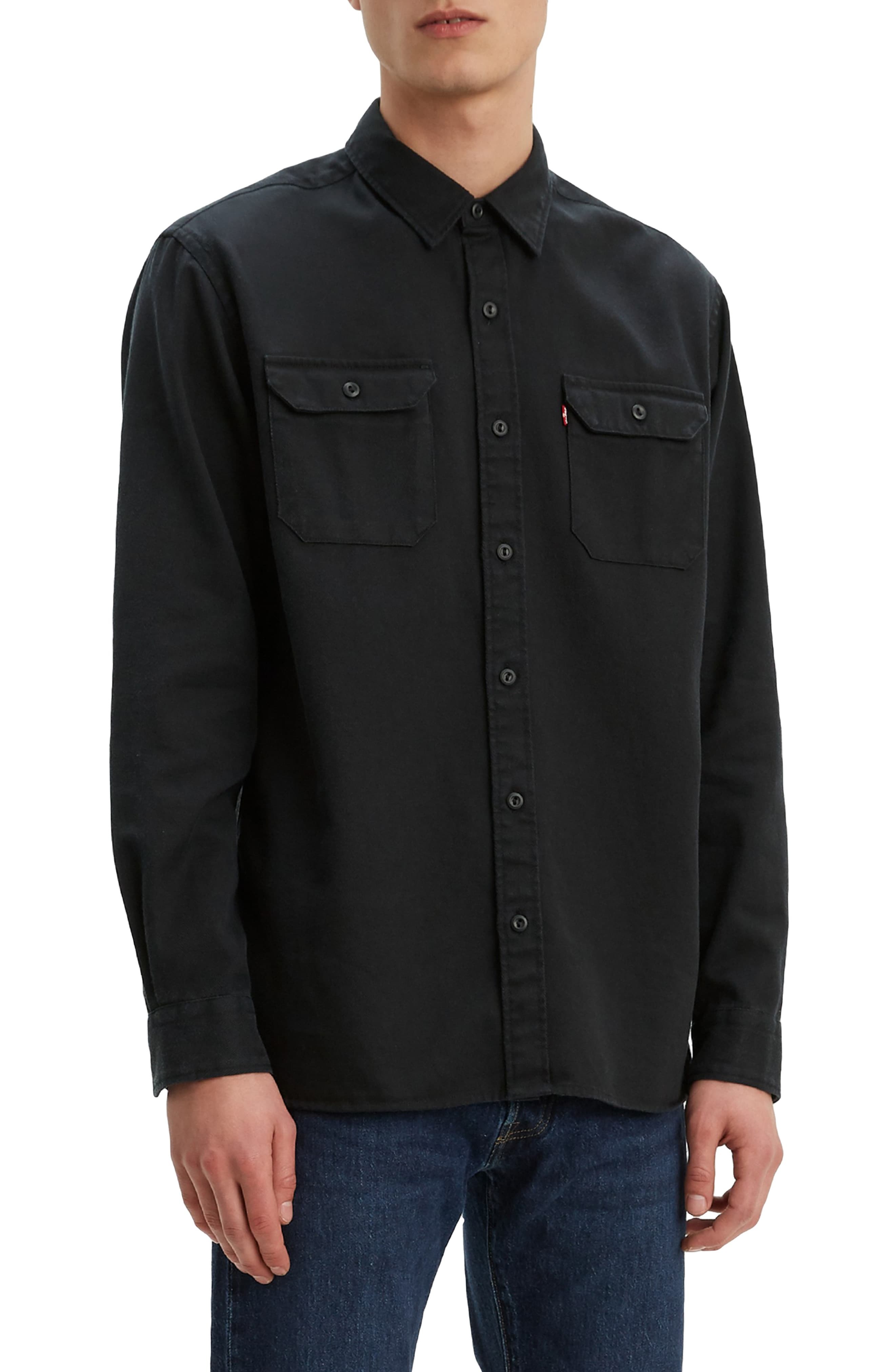 Station noon vaccination Levi's Jackson Slim Fit Black Button Up Work Shirt, $34 | Nordstrom |  Lookastic