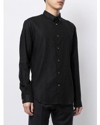 Emporio Armani Jacquard Monogram Long Sleeve Shirt