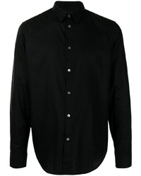Emporio Armani Jacquard Monogram Long Sleeve Shirt