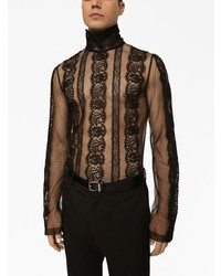 Dolce & Gabbana Lace Detail Translucent Shirt