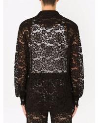 Dolce & Gabbana Lace Panel Long Sleeve Shirt