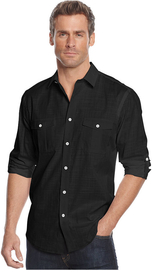 Alfani Long Sleeve Warren Shirt, $55 ...