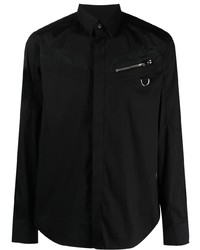 Les Hommes Panelled Zip Detail Shirt