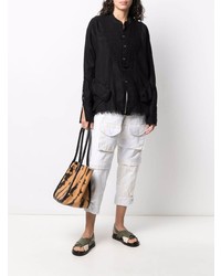 Greg Lauren Pleated Bib Effect Shirt