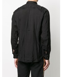 Black Comme Des Garçons Poplin And Chiffon Panelled Shirt