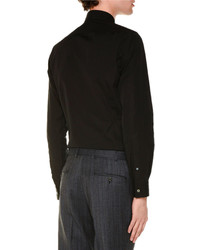 Lanvin Ribbon Front Long Sleeve Evening Shirt Black