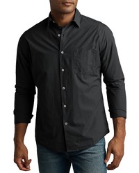 ROWAN APPAREL Rowan Everett Cotton Poplin Button Up Shirt In Washed Black At Nordstrom