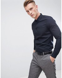 Burton Menswear Skinny Fit Shirt In Black