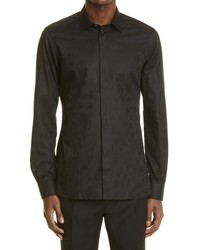 Zegna Slim Fit City Button Up Shirt In Black At Nordstrom