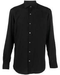 Zegna Spread Collar Cotton Cashmere Shirt