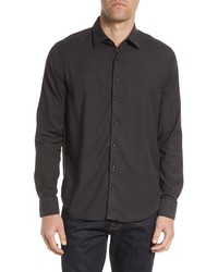 Stone Rose Stretch Button Up Shirt In Black At Nordstrom
