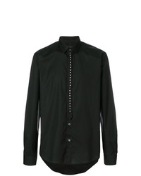Les Hommes Stud Placket Fitted Shirt